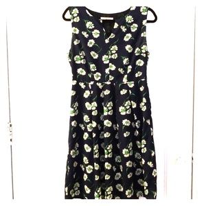 Navy Floral Print Dress